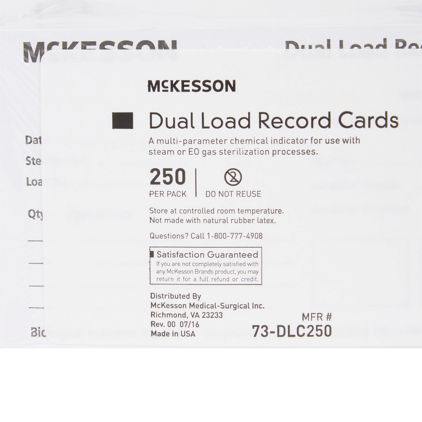 McKesson Sterilization Record Card Steam / EO Gas (524893_PK)