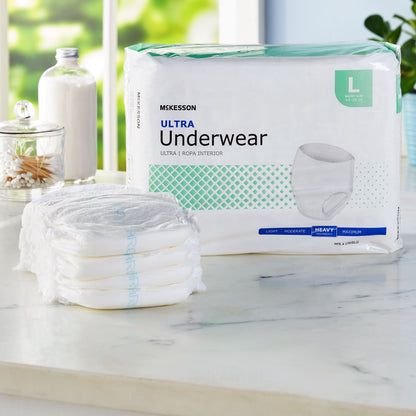 McKesson Ultra Unisex Adult Absorbent Underwear Pull On with Tear Away Seams Large Disposable Heavy Absorbency (724917_BG)