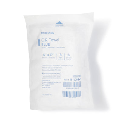 McKesson O.R. Towel 17 W X 27 L Inch Blue Sterile (277863_CS)