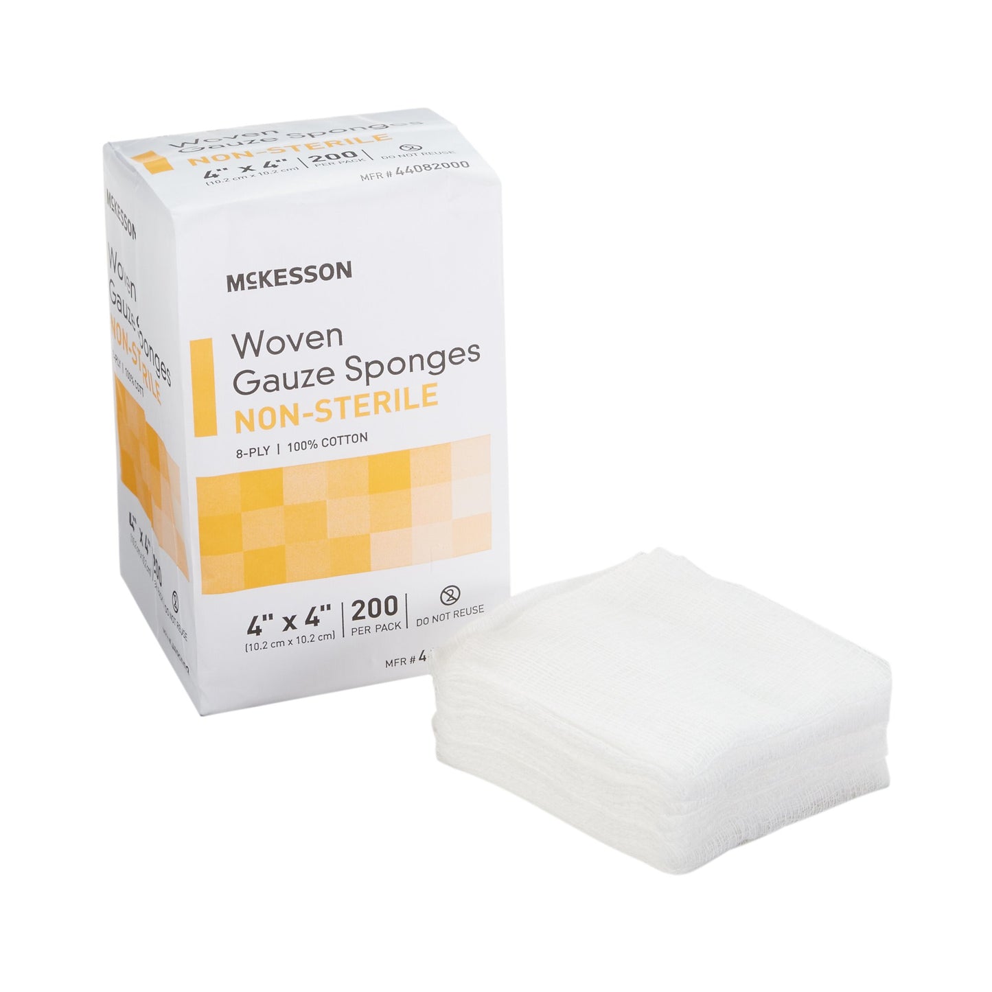 McKesson Gauze Sponge 4 X 4 Inch 8-Ply NonSterile 200 per Pack (440028_BG)