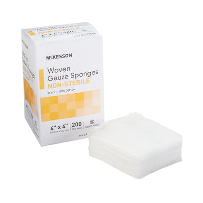 McKesson Gauze Sponge 4 X 4 Inch 8-Ply NonSterile 200 per Pack (440028_CS)