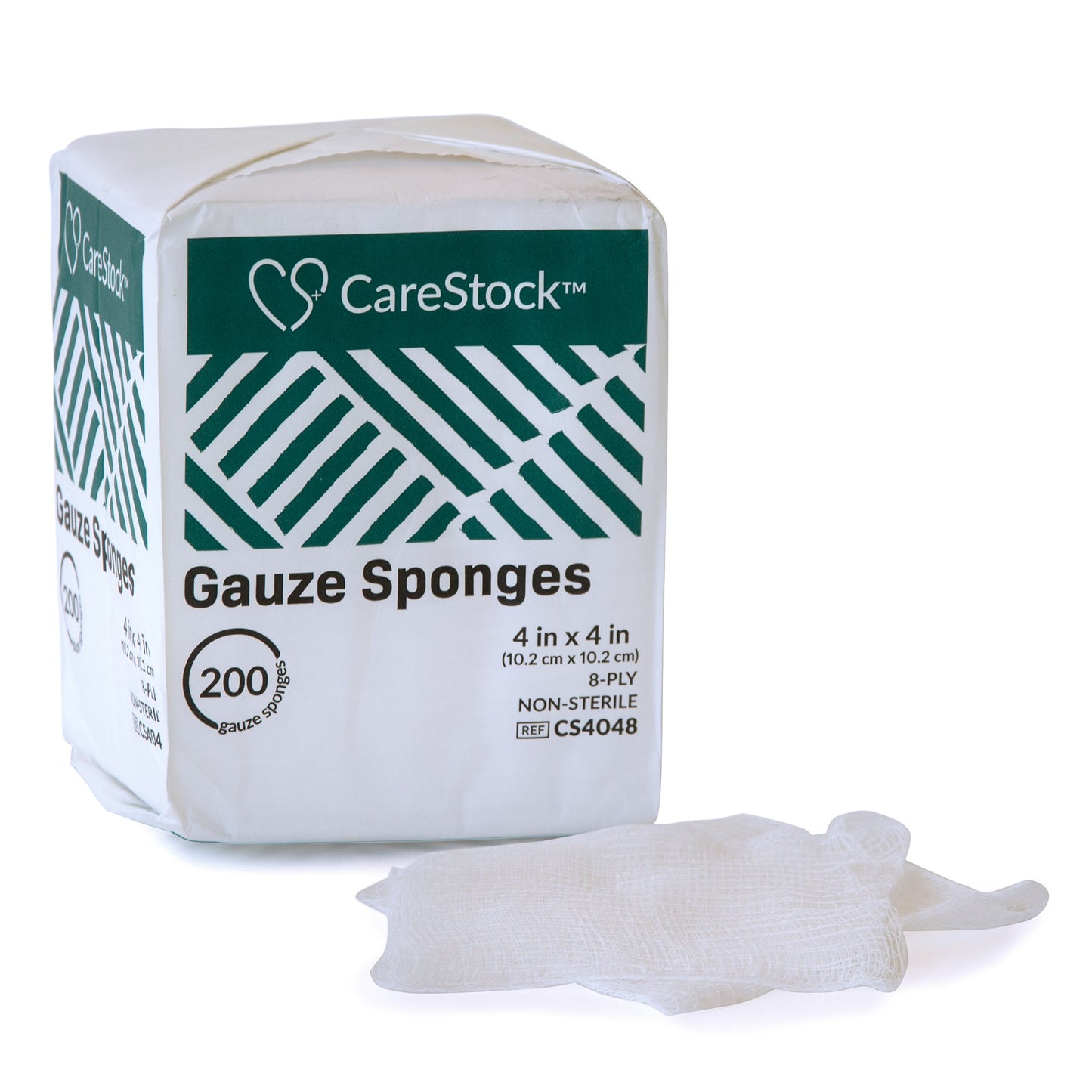 CareStock™ Gauze Sponge 4 X 4 Inch 8-Ply NonSterile 200 per Pack (1242200_CS)
