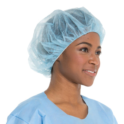 Halyard Bouffant Cap X-Large Blue Elastic Closure (567406_PK)