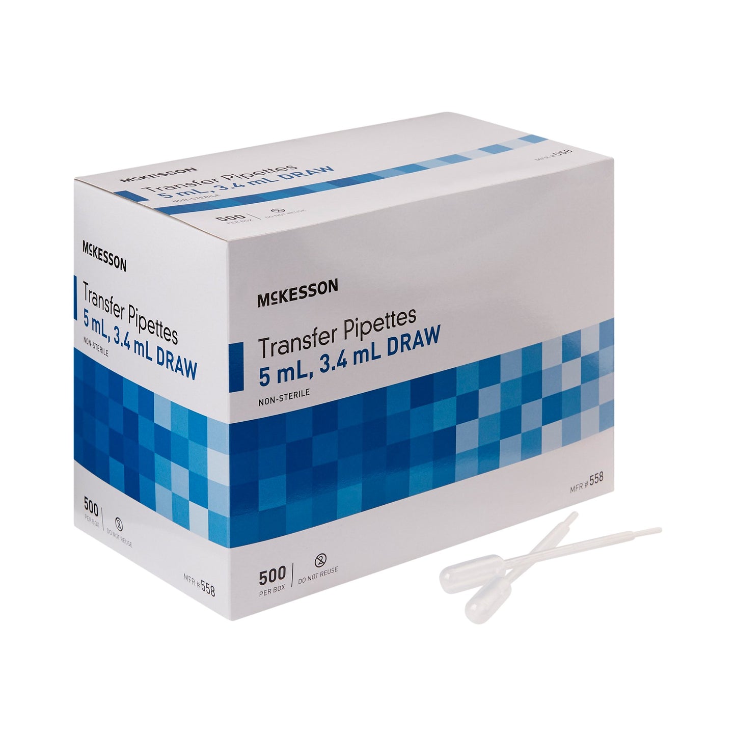 McKesson Transfer Pipette 5 mL 0.5 to 1 mL Graduation Increments NonSterile (911824_CS)