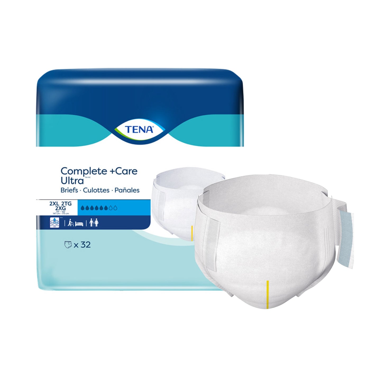 TENA Complete + Care Ultra™ Unisex Adult Incontinence Brief 2X-Large Disposable Moderate Absorbency (1198444_CS)