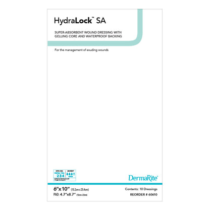 HydraLock™ SA Super Absorbent Dressing 6 X 10 Inch Rectangle (949203_EA)