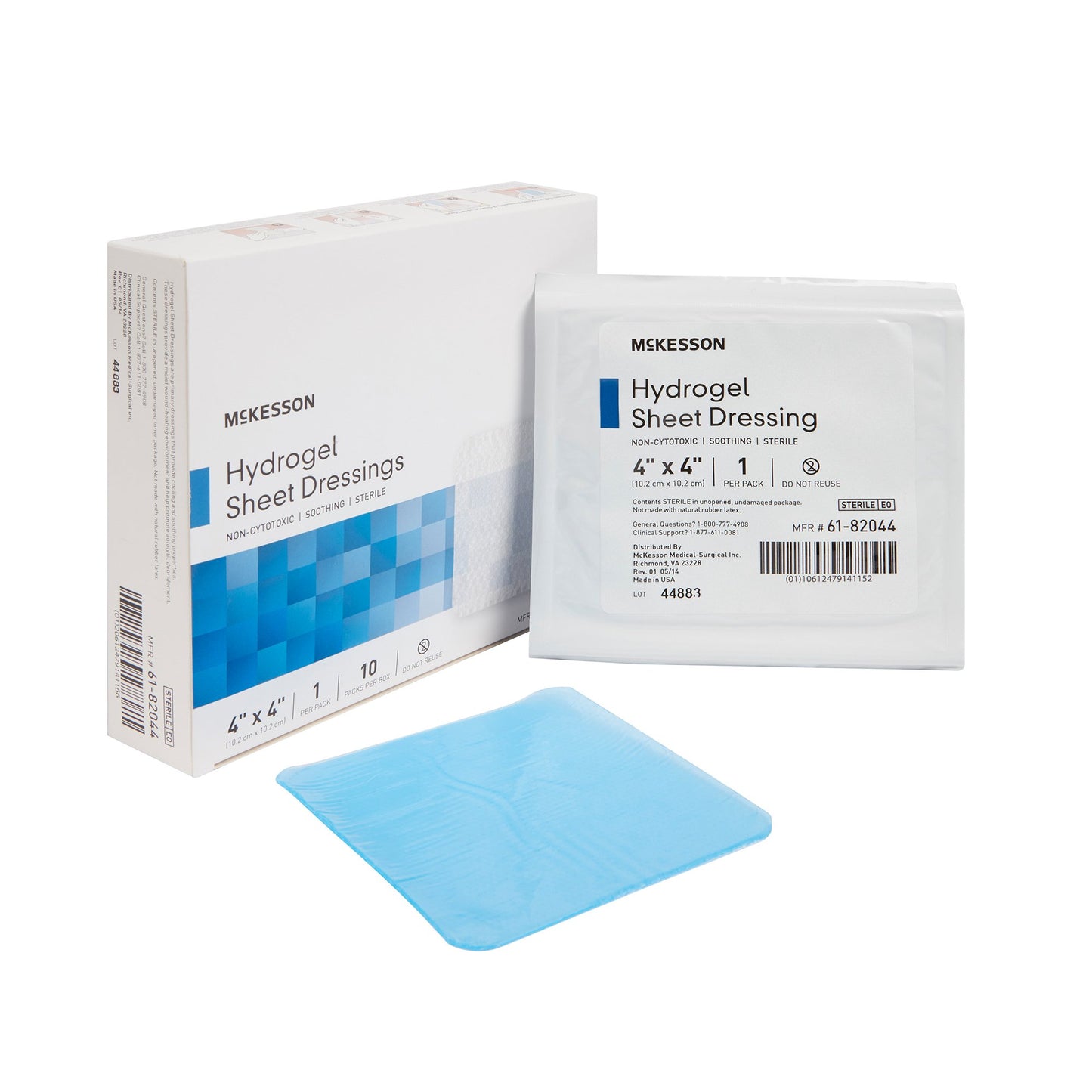 McKesson Hydrogel Wound Dressing Sheet 4 X 4 Inch Sterile (494194_EA)