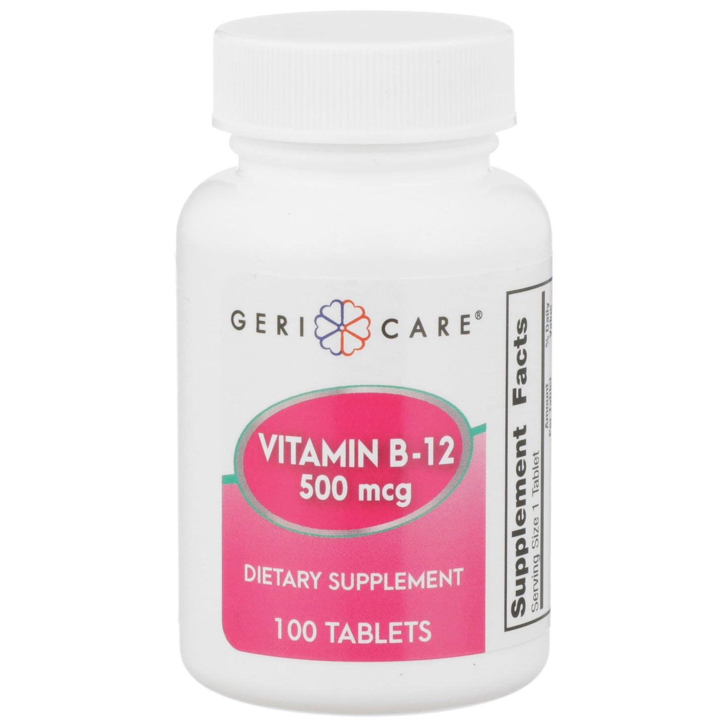 Geri-Care® Vitamin Supplement Vitamin B12 500 mcg Strength Tablet 100 per Bottle (1108646_BT)