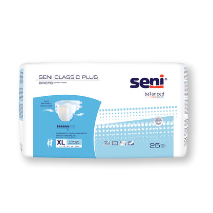 Seni® Classic Plus Unisex Adult Incontinence Brief X-Large Disposable Moderate Absorbency (1163868_PK)