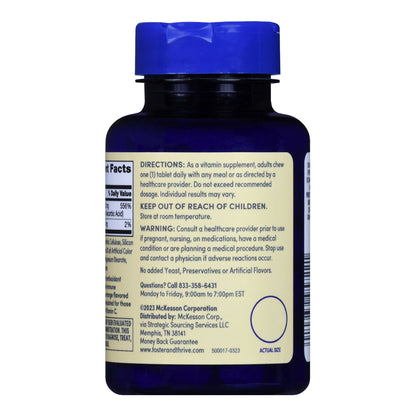 Foster & Thrive™ Vitamin C Supplement Ascorbic Acid 500 mg Strength Chewable Tablet 100 per Bottle (1238902_BT)