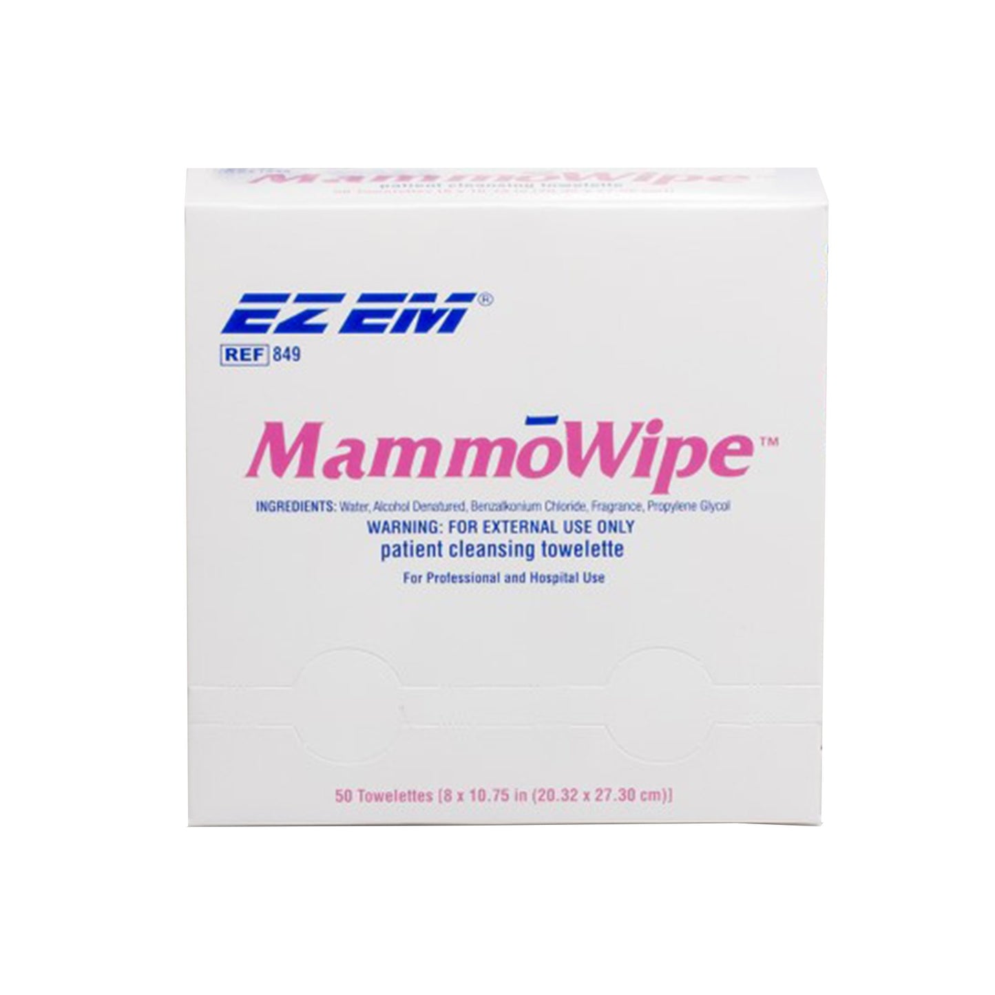 EZ EM Mammography Cleansing Towelette Individual Packet Scented 50 Count (918441_BX)