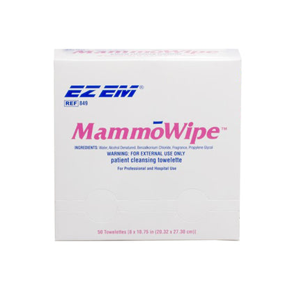 EZ EM Mammography Cleansing Towelette Individual Packet Scented 50 Count (918441_BX)