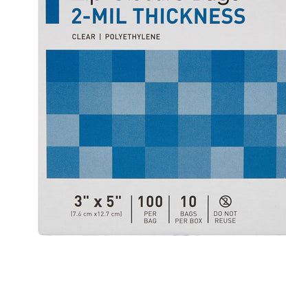 McKesson Reclosable Bag 3 X 5 Inch Polyethylene Clear Zipper Closure (890534_BX)