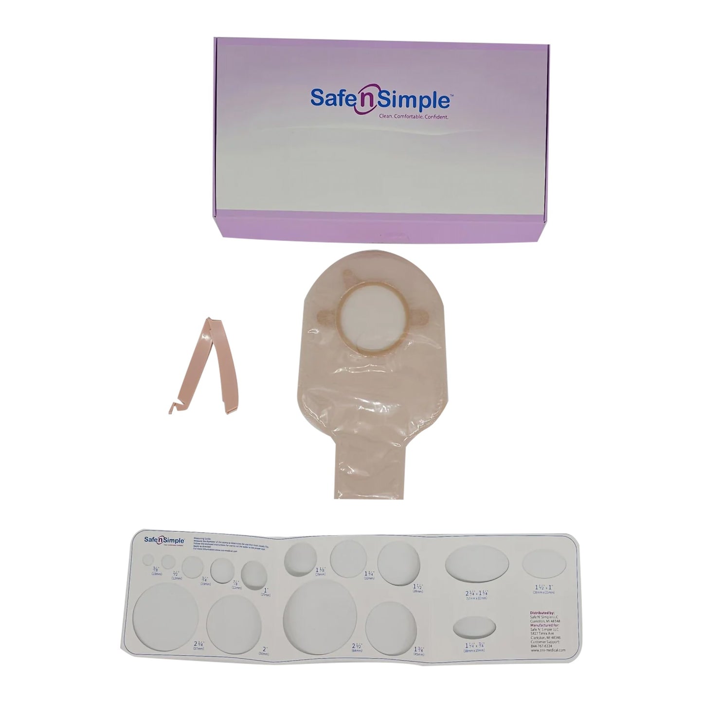 Safe n Simple™ Ostomy Pouch Two-Piece System 9 Inch Length Without Barrier Drainable (1242501_BX)