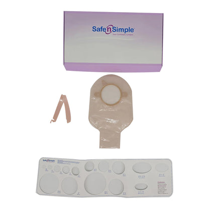 Safe n Simple™ Ostomy Pouch Two-Piece System 9 Inch Length Without Barrier Drainable (1242501_BX)