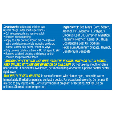 Vicks® VapoPatch™ Aroma Patch Patch 5 per Box (1229277_CT)