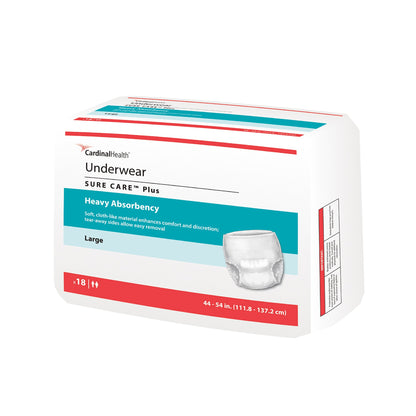 Sure Care™ Plus Unisex Adult Absorbent Underwear Pull On with Tear Away Seams X-Large Disposable Heavy Absorbency (439577_CS)