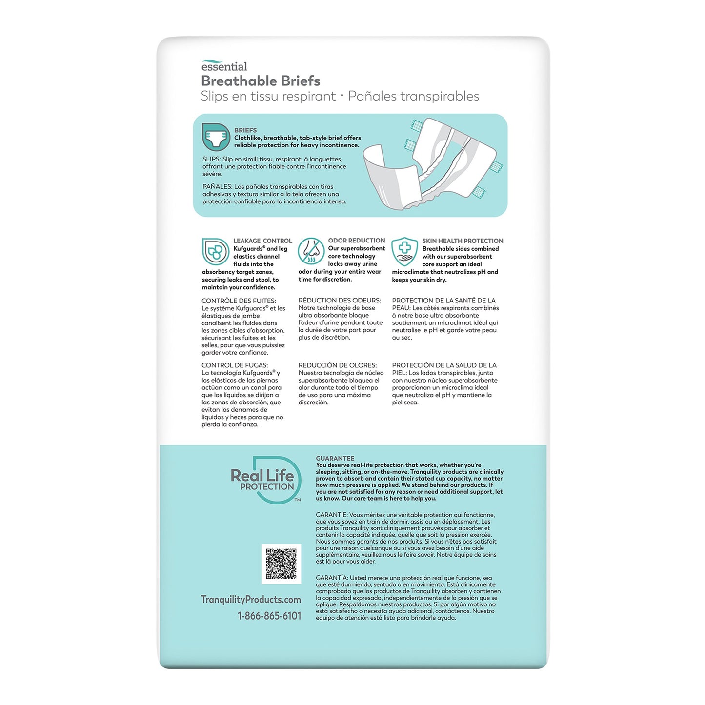 Tranquility® Essential Unisex Incontinence Brief Small Disposable Heavy Absorbency (1188953_BG)