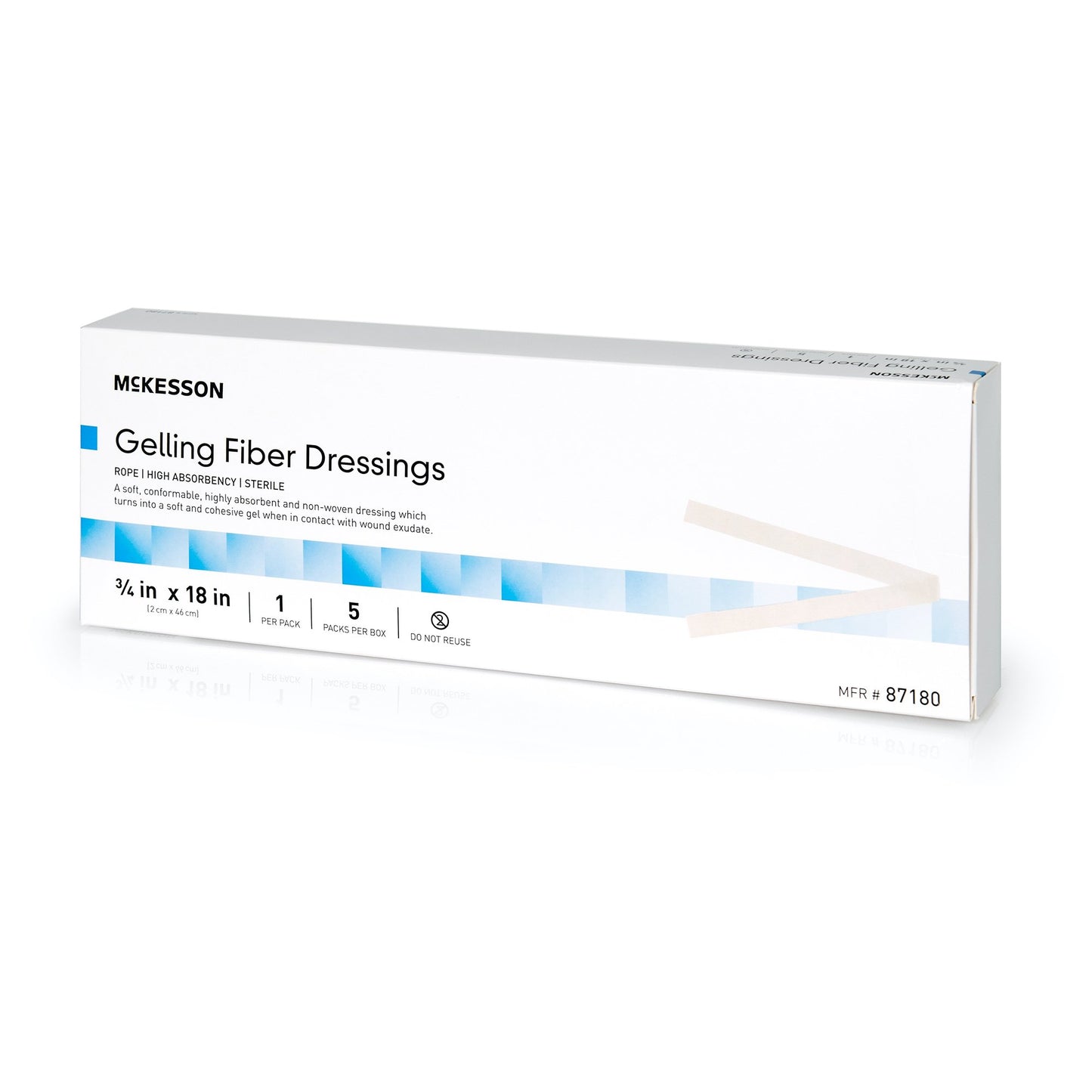 McKesson Gelling Fiber Wound Dressing 3/4 X 18 Inch Ribbon Sterile (1138626_BX)