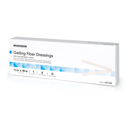 McKesson Gelling Fiber Wound Dressing 3/4 X 18 Inch Ribbon Sterile (1138626_BX)
