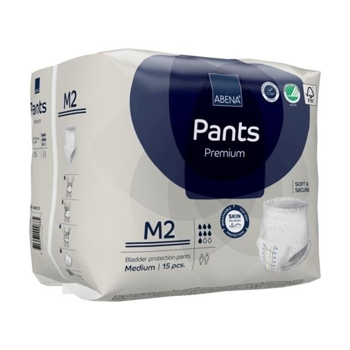 Abena® Premium Pants M2 Unisex Adult Absorbent Underwear Pull On with Tear Away Seams Medium Disposable Heavy Absorbency (1218230_PK)