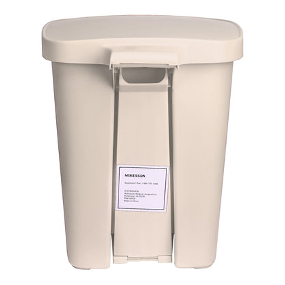 McKesson Trash Can 32 Quart / 8 gal. Beige Plastic Rectangular (1223711_CS)