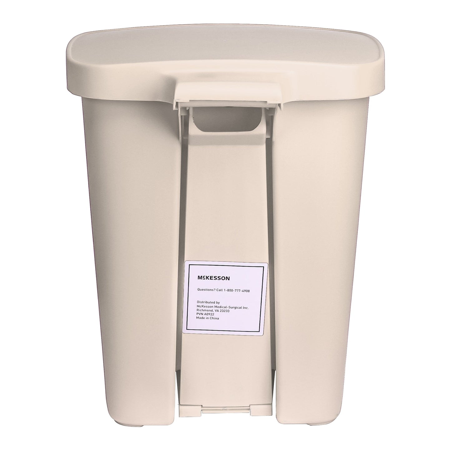 McKesson Trash Can 32 Quart / 8 gal. Beige Plastic Rectangular (1223711_EA)