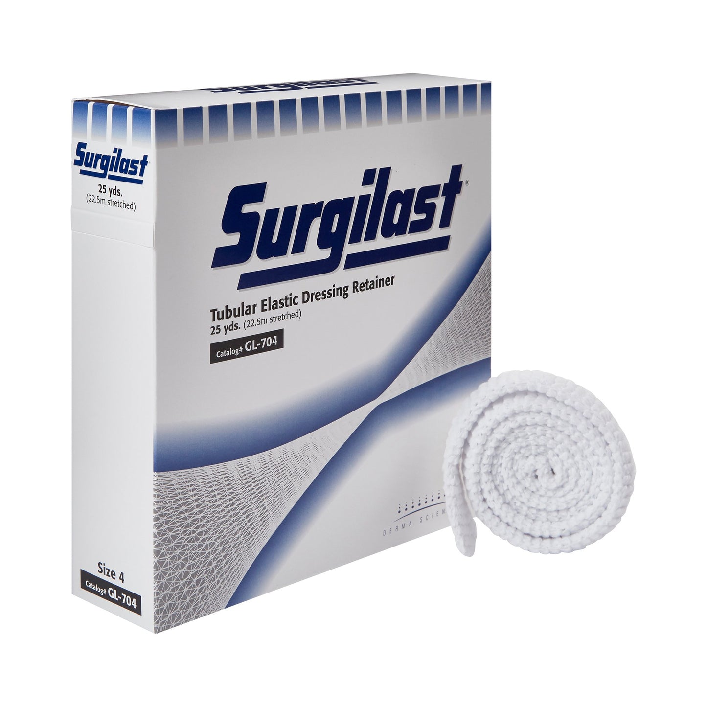 Surgilast® Elastic Net Retainer Dressing Tubular Elastic 25 Yard Size 4 White Large Hand / Arm / Leg / Foot NonSterile (450915_BX)