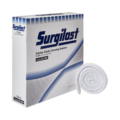 Surgilast® Elastic Net Retainer Dressing Tubular Elastic 25 Yard Size 4 White Large Hand / Arm / Leg / Foot NonSterile (450915_BX)