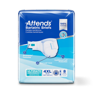 Attends® Bariatric Unisex Adult Incontinence Brief 4X-Large Disposable Heavy Absorbency (955308_BG)