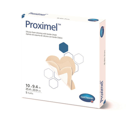 Proximel® Foam Dressing 9-2/5 X 10 Inch With Border Waterproof Film Backing Silicone Adhesive Heel Sterile (1242745_CS)