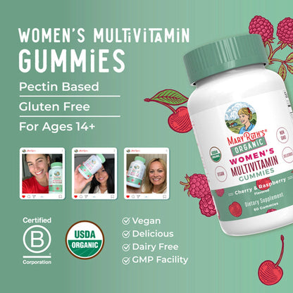 Mary Ruth's® Organic Women's Multivitamin Supplement Vitamin A / C / D / E 450 mcg - 20 mg - 6 mcg - 7 mg Strength Gummie 60 Per Bottle Strawberry Flavor (1271765_EA)