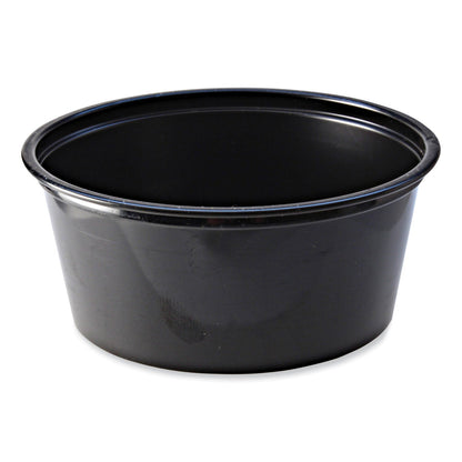 Fabri-Kal Portion Cups, 3.25 oz, Black, 125/Sleeve, 20 Sleeves/Carton (FABPC325B)
