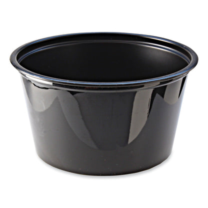 Fabri-Kal Portion Cups, 4 oz, Black, 125/Sleeve, 20 Sleeves/Carton (FABPC400B)
