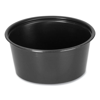 Fabri-Kal Portion Cups, 2 oz, Black, 2,500/Carton (FABPPC200B)