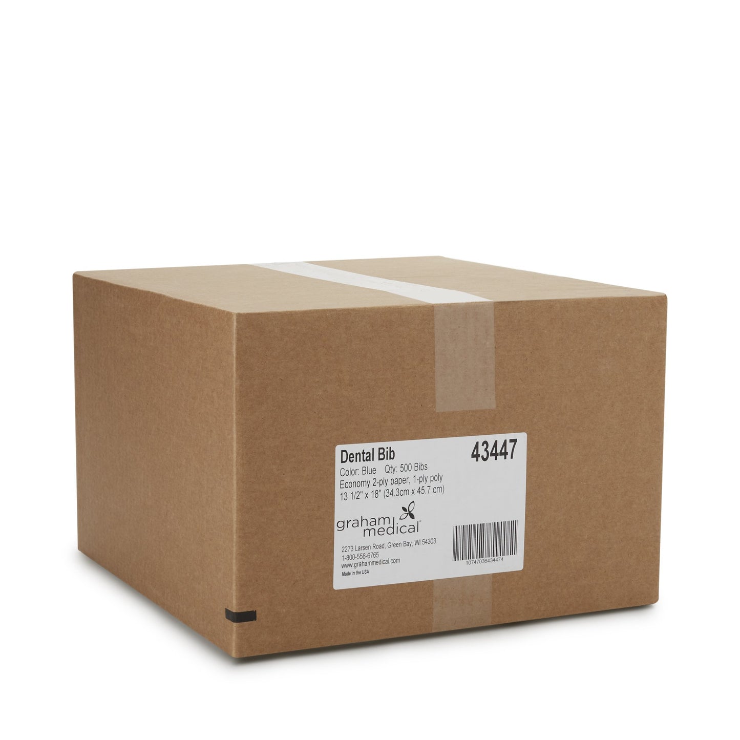 graham medical® Dental Bib 13-1/2 W X 18 L Inch Blue NonSterile (863412_CS)