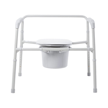 McKesson 3-in-1 Commode Chair Fixed Arms Steel Frame Back Bar 13-3/4 Inch Seat Width 650 lbs. Weight Capacity (1065225_EA)