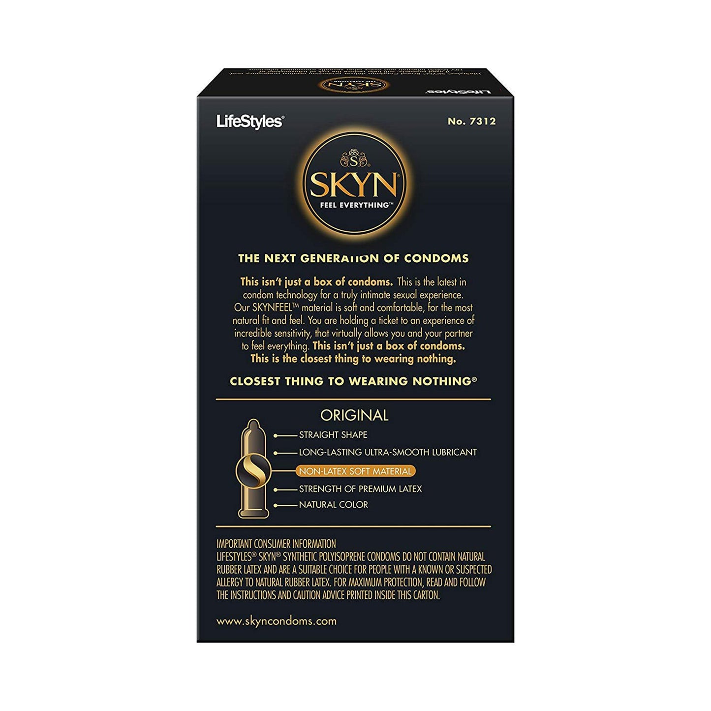 Lifestyles® Skyn® Condom Lubricated 12 per Box (806875_BX)