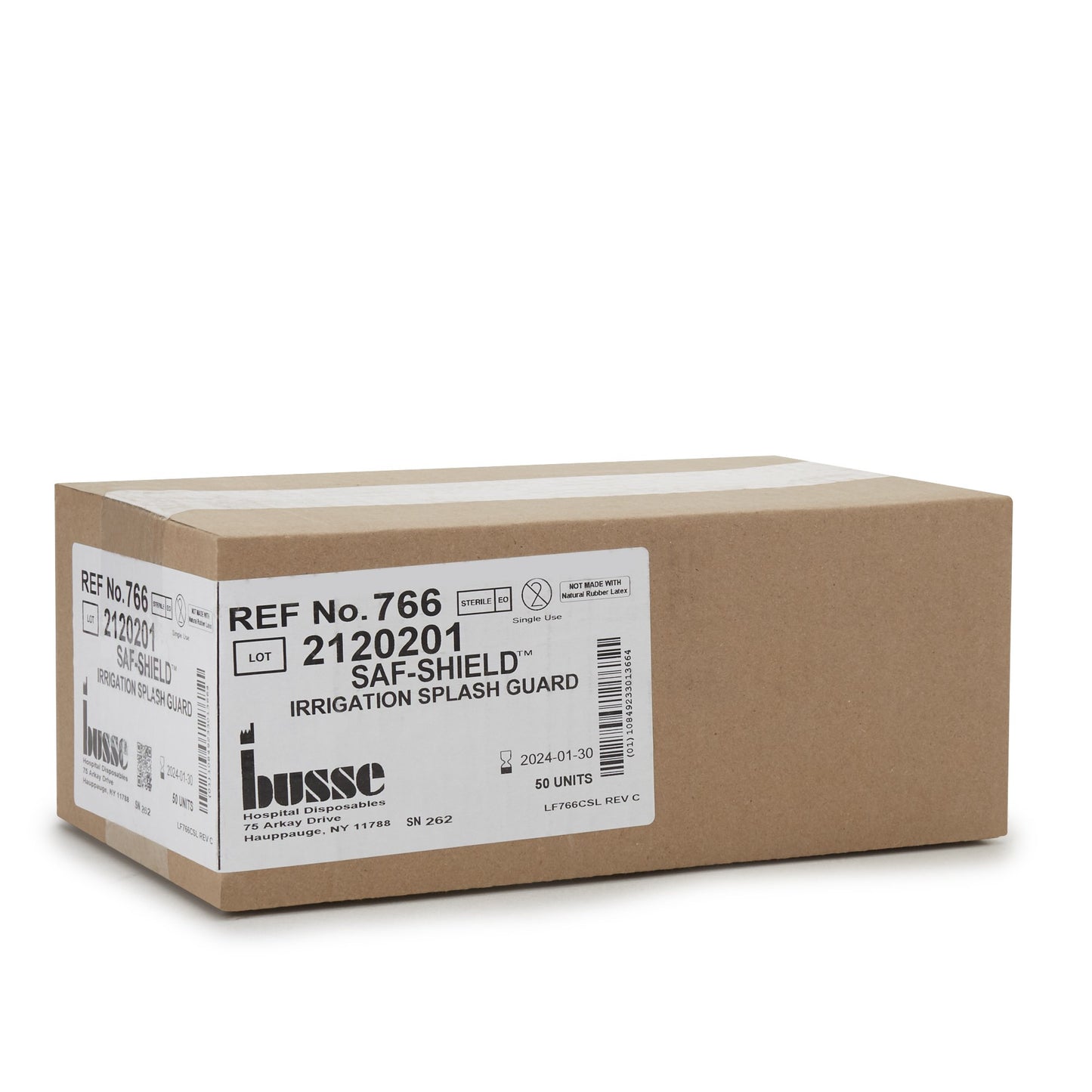 Saf-Shield* Irrigation Splash Guard 2 Exit Portals, Clear, Plastic, Angled Inlet, Sterile (455907_EA)