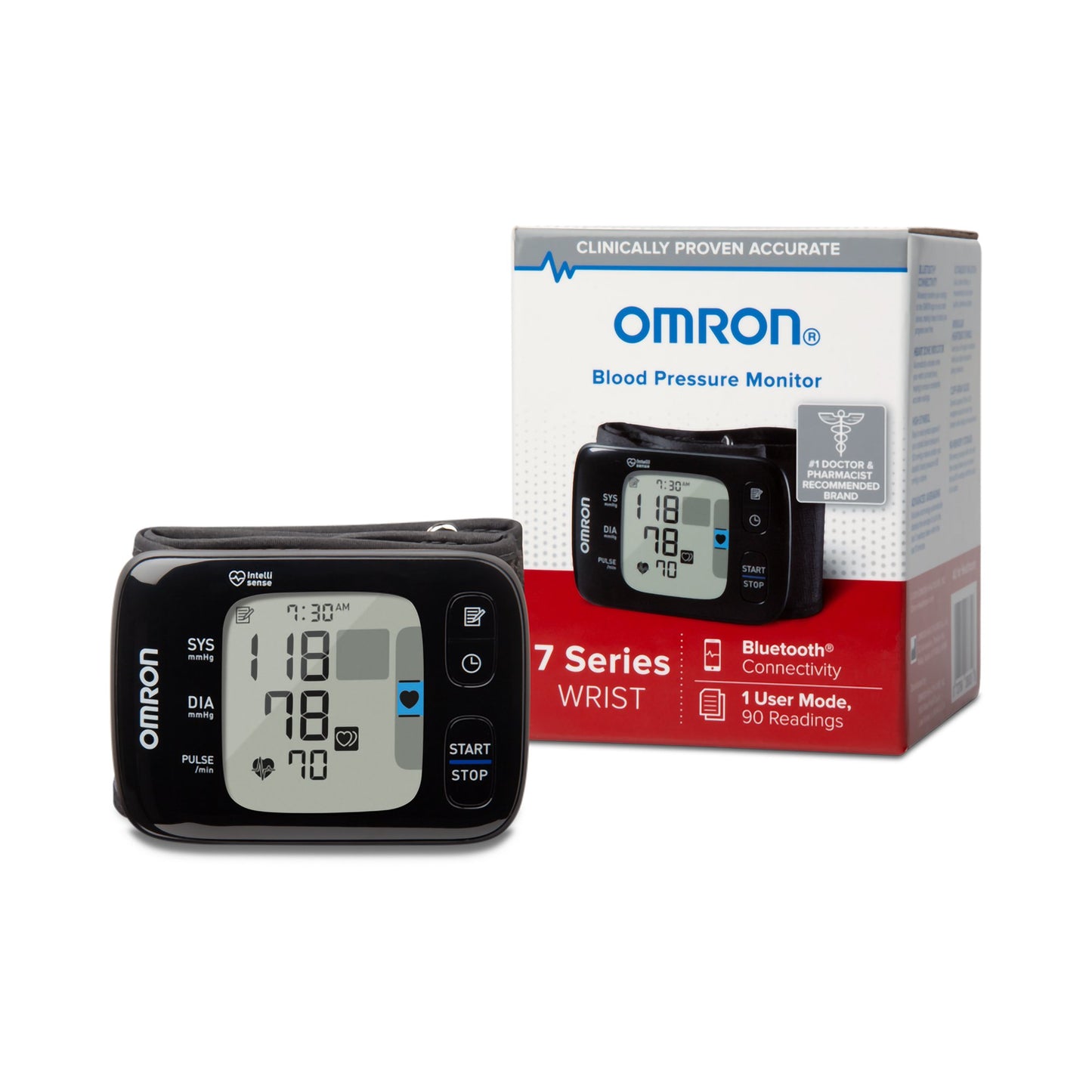 Omron®7 Series™ Home Automatic Digital Blood Pressure Monitor One Size Fits Most Cuff Cloth Fabric Cuff 12 - 20 cm Wrist (1150236_EA)