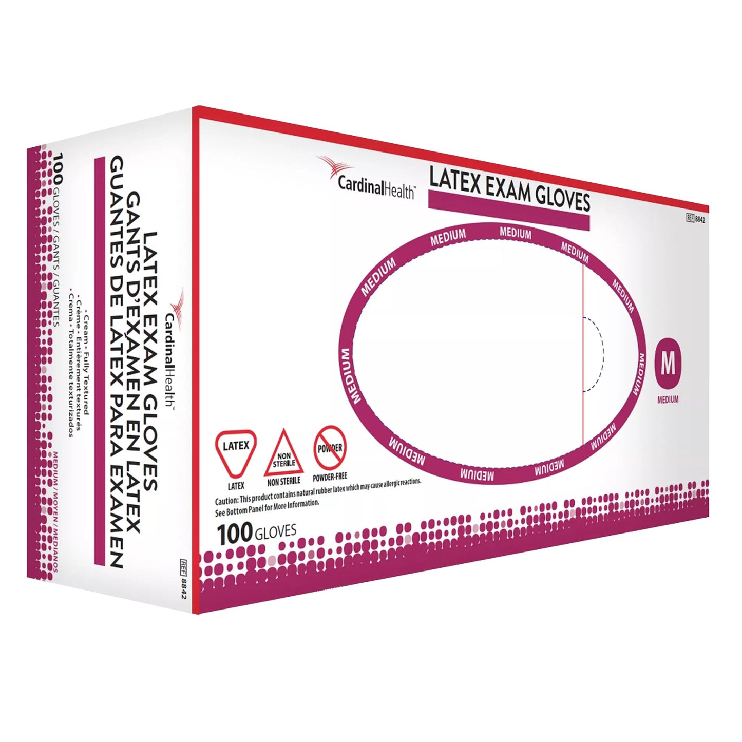 Positive Touch® Exam Glove Medium NonSterile Latex Standard Cuff Length Fully Textured Ivory Not Rated (352636_EA)