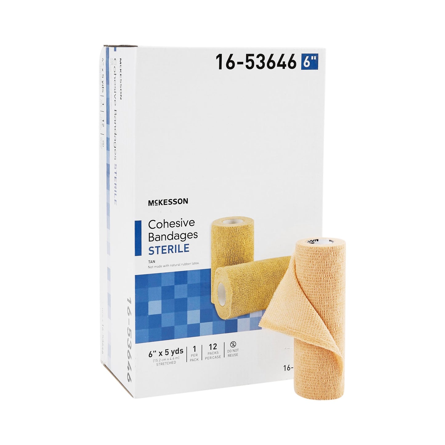 McKesson Cohesive Bandage 6 Inch X 5 Yard Self-adherent Closure Tan Sterile Standard Compression (520554_EA)