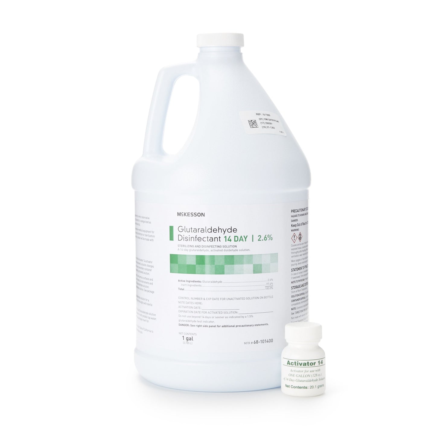 McKesson 14 Day Glutaraldehyde High-Level Disinfectant Activation Required Liquid 1 gal. Jug Reusable (512838_CS)