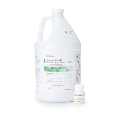 McKesson 14 Day Glutaraldehyde High-Level Disinfectant Activation Required Liquid 1 gal. Jug Reusable (512838_CS)