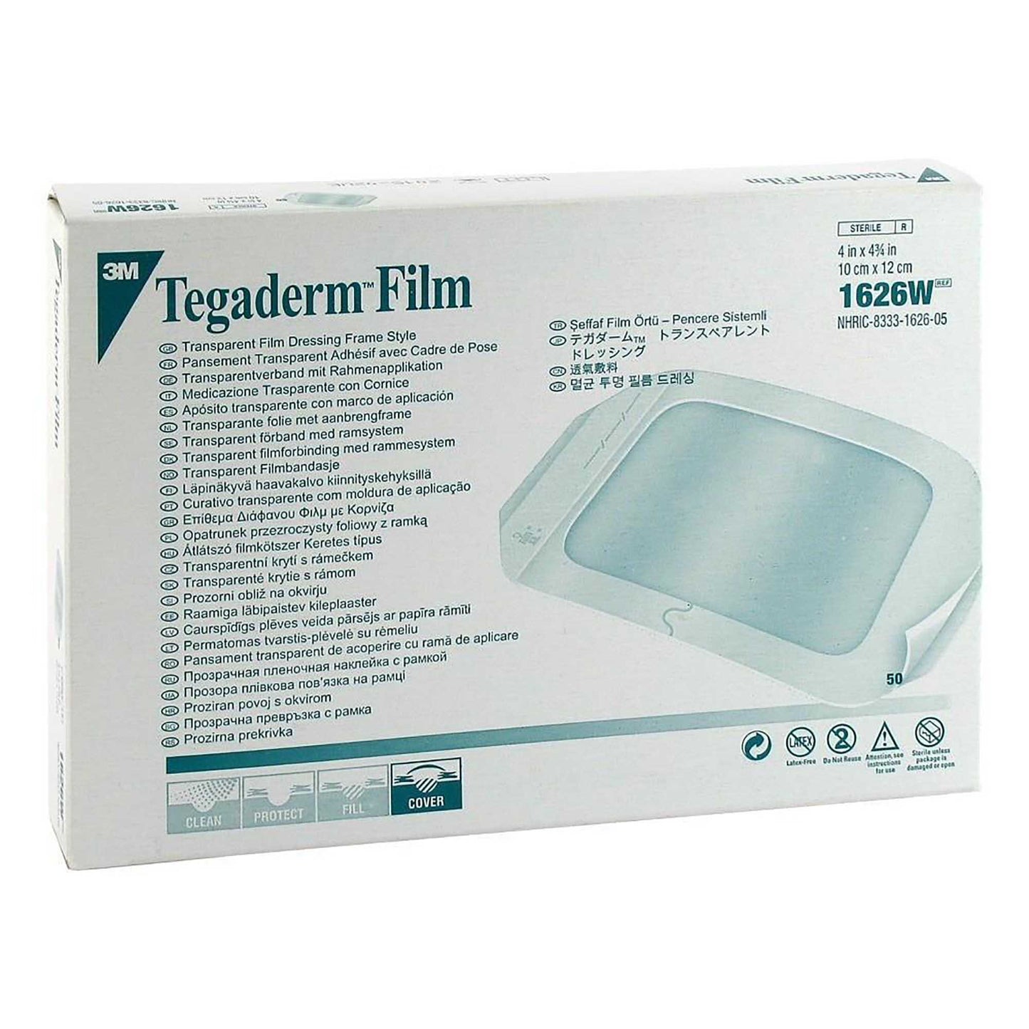 3M™ Tegaderm™ Transparent Film Dressing 4 X 4-3/4 Inch Frame Style Delivery Rectangle Sterile (121652_CS)