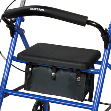 McKesson 4 Wheel Rollator Blue Adjustable Height / Folding Steel Frame (1065269_EA)