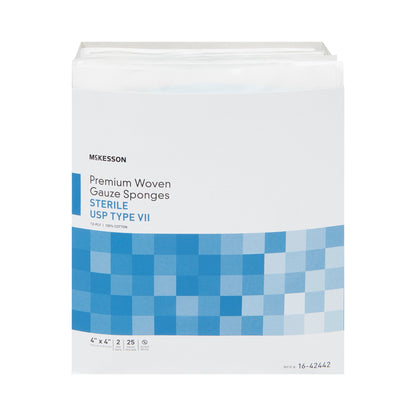 McKesson Gauze Sponge 4 X 4 Inch 12-Ply Sterile 2 per Pack (446047_BX)