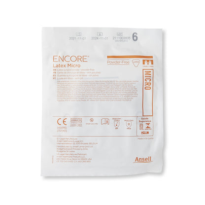 ENCORE® Latex Micro Surgical Glove Size 6 Sterile Latex Standard Cuff Length Micro-Textured Brown Chemo Tested (362175_BX)