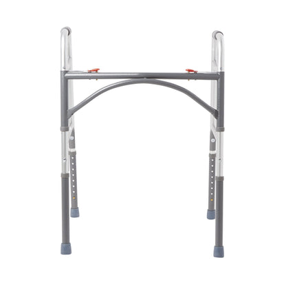 McKesson Bariatric Dual Release Folding Walker Adjustable Height Steel Frame 500 lbs. Weight Capacity 32-1/2 to 39 Inch Height (1065262_EA)