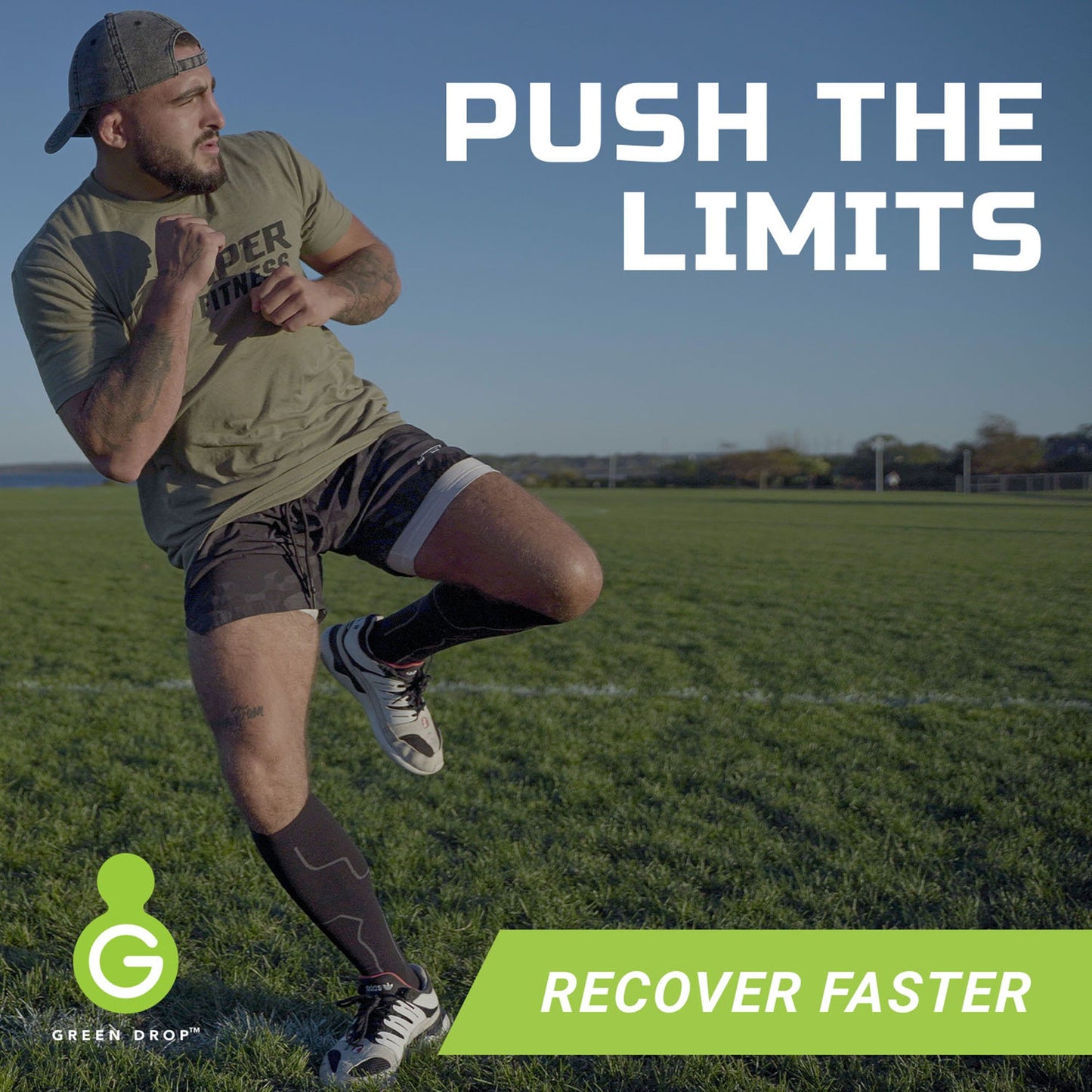 Green Drop™ Compression Socks Knee High Small / Medium Black Closed Toe (1230640_PR)